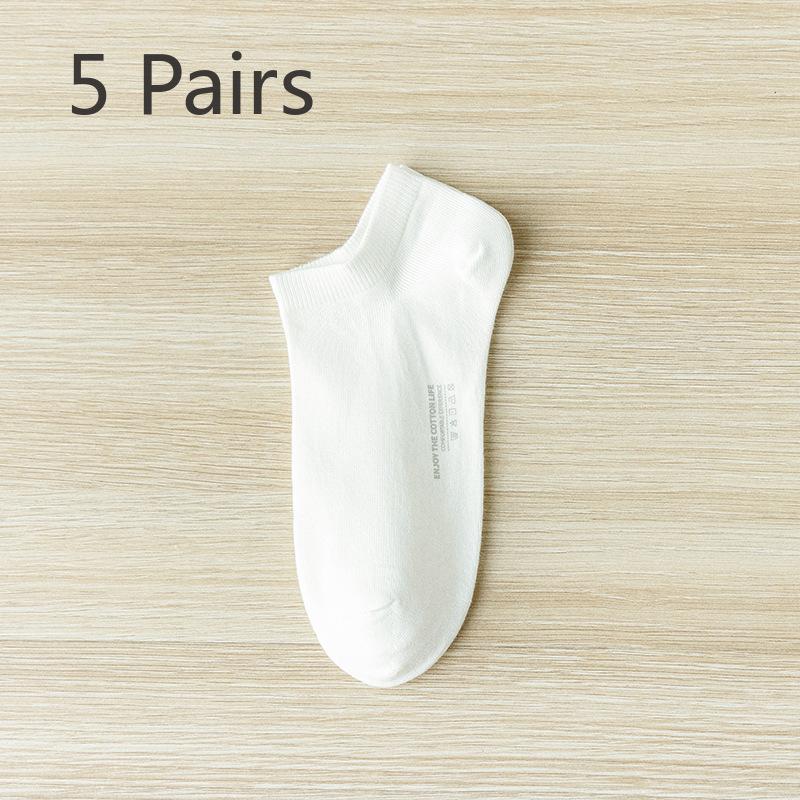 5 Pairs of Female Spring and Summer Thin Cotton Deodorant Sweat Shallow Mouth Socks