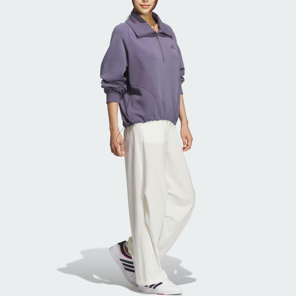 Adidas Soft Lux Logo Loose Fit Pullover Sports Long Sleeve Sweatshirt Women sweatshirt KF2545