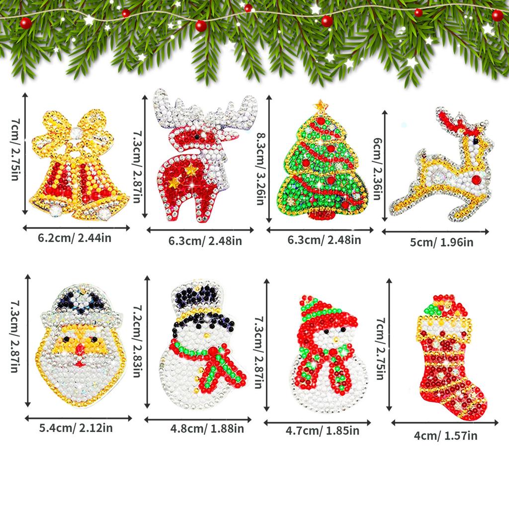 Special-Shaped Brick Diamond Painting Keychain Diy Christmas Series Cartoon Decorative Small Pendant
