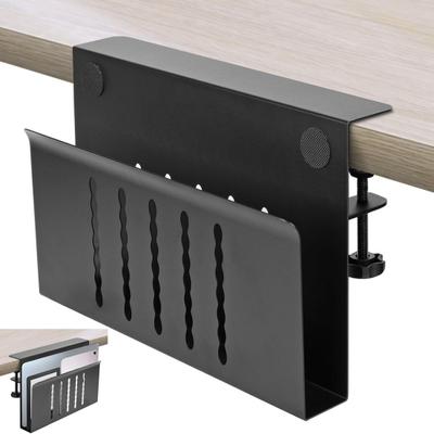 Laptophalter für die Schreibtischseite, kein Bohren erforderlich, zum Anklemmen, Schreibtischregal, Aufbewahrungs-Organizer für Tablet-Computer, strapazierfähig, zum Aufhängen am Schreibtisch, vertikaler Laptopständer