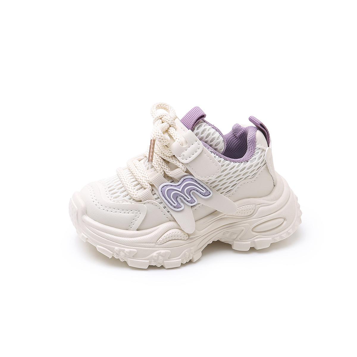 

Spring and Autumn New Children s Shoes Girls Dad Shoes Boys Mesh Breathable Sports Shoes Soft-soled Casual Shoes 30 фіолетовий