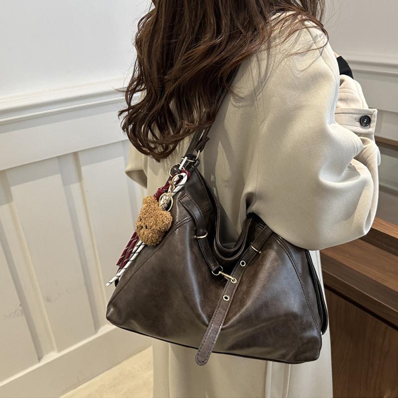 Vintage Large Capacity Women's Shoulder Bag Fashion Backpacks Pu Leather Ladies Crossbody Bag Female Commuter Handbags KTY