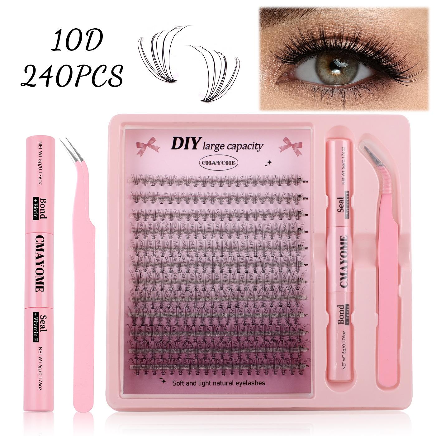 

Сегментированный набор для наращивания ресниц 10D-100D, изгиб D, пучковые ресницы, натуральные и объемные DIY-SET-646（10D Hair）