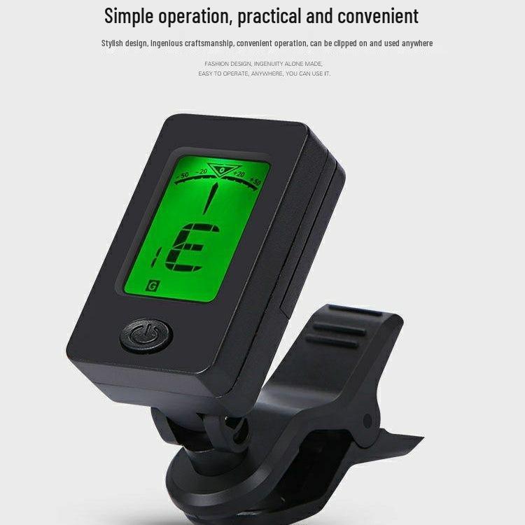 Universal Electronic Tuner for Folk Guitar, Ukulele, Bass, and Violin - Beginner-Friendly
