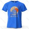 Moscow Scene Printed Men's T-Shirt 100% Cotton Oversized Vintage Artistic Graphic Tees for Women Tops Tees Casual Streetwear