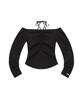 INSTANTFUNK Off-Shoulder Shirred Blouse