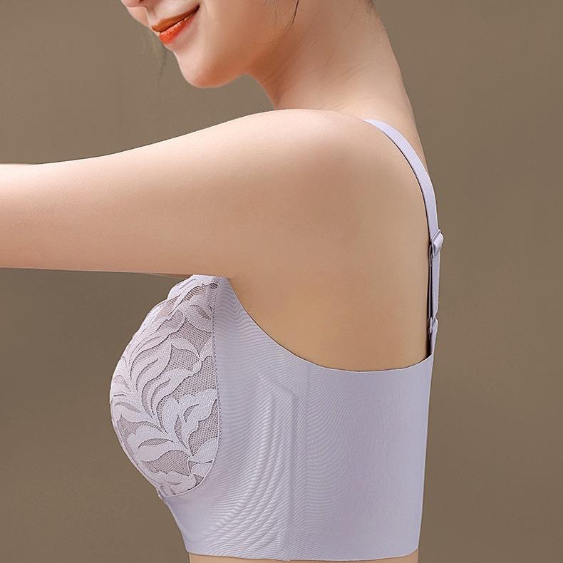 Large-sized Lingerie Women's Gathering Bra Breast Retraction Top Support Anti-sagging Bra Thin Bra Push Up Bra