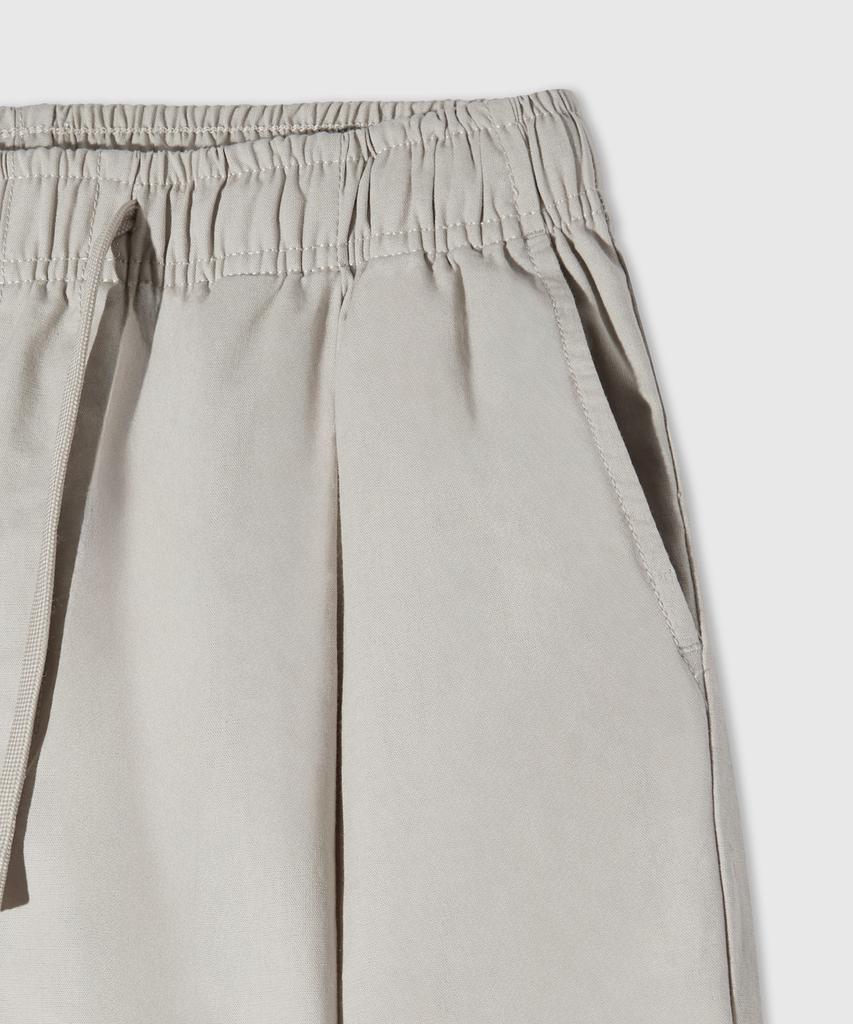 LEMAIN SECOND Linen-Like Elastic Waist Wide Pants [Light Beige]