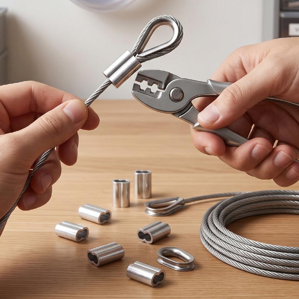 100 Pcs Cable Crimp Sleeve Silver Aluminum Crimping Sleeve for 3Celsius16 Inch Wire Rope