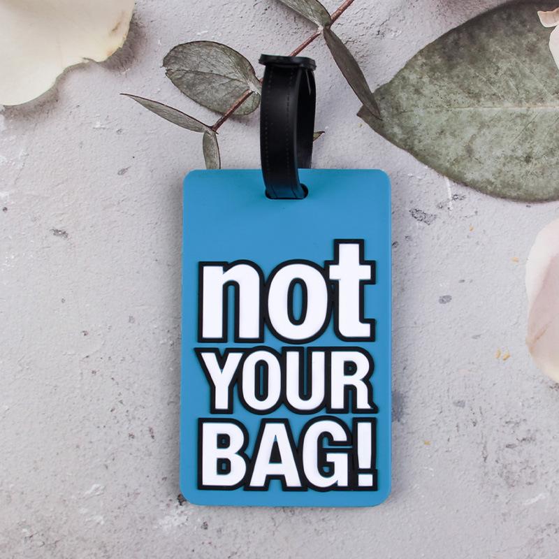 3D Letter PVC Luggage Tag with Boarding Pass Lanyard for Suitcases