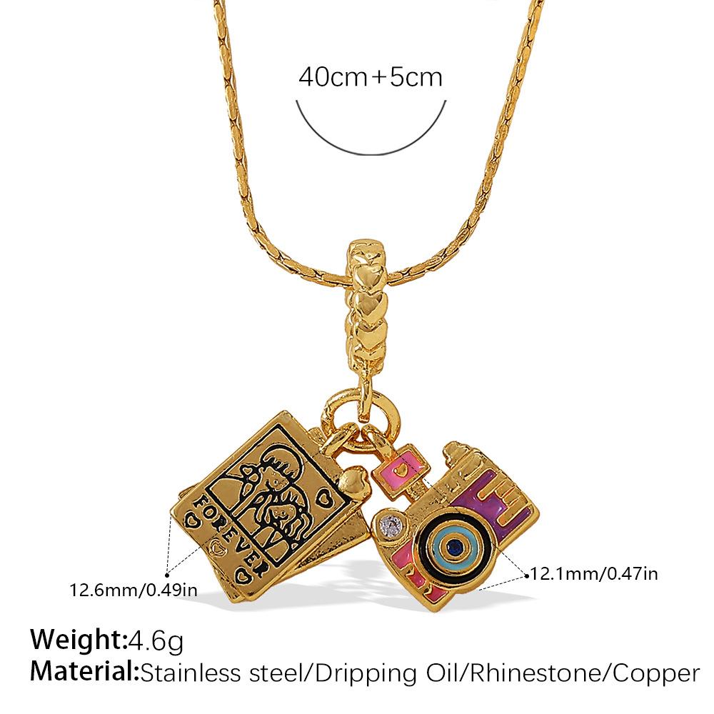 Retro Style Dripping Oil DIY Girl Fox Pendant Necklace Cute Versatile Heavy Industry Design Jewelry Woman