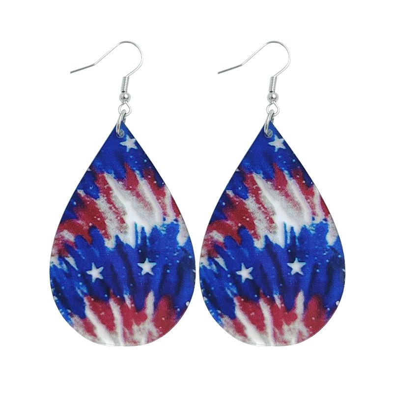 American Flag Star Stripe Elements Independence Day Leather Earrings Election Theme Diy