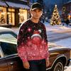 Men's Casual Loose Fit Long Sleeve Round Neck Printed Top for Everyday Wear