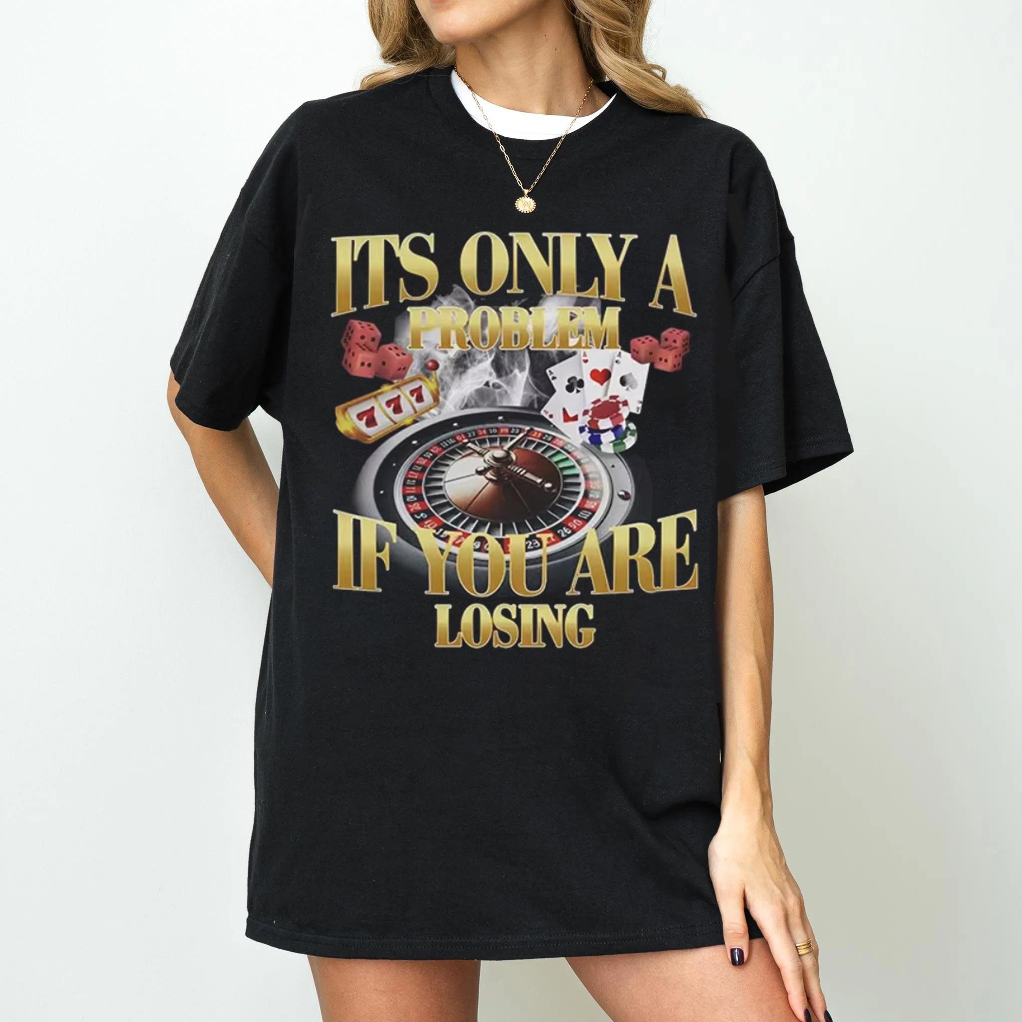 

Novelty Winners Never Quit Funny Gambling Meme Graphic T Shirts Tee Womens Unisex Cotton Summer Harajuku Oversized Gifts Clothing S