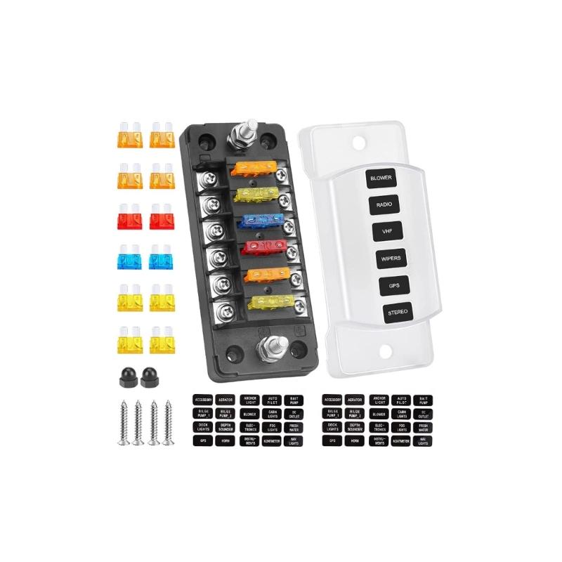 

Heavy Duty 6 Circuit Fuses Box Corrosion Proof Terminals 6 Channel Fuses Panel Upgrades For Vehicle Electrical Protection 1