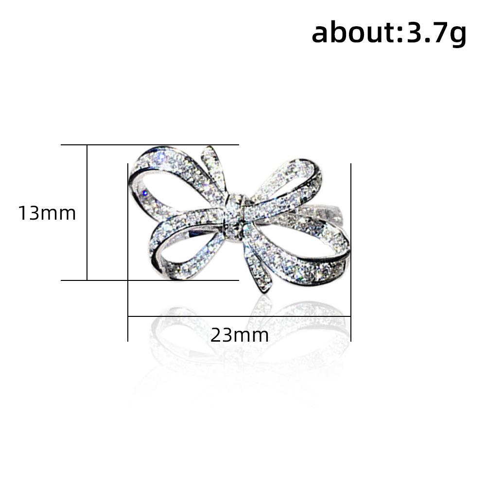 Ring Female Tide Niche Design Bow Zircon Ring Female, Beautiful Romantic Index Finger Ring Jewelry