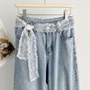 Lace Bow Thin Lace Waist Belt Y2K Waistband Long Lace Waistband  Street Dance Accessory