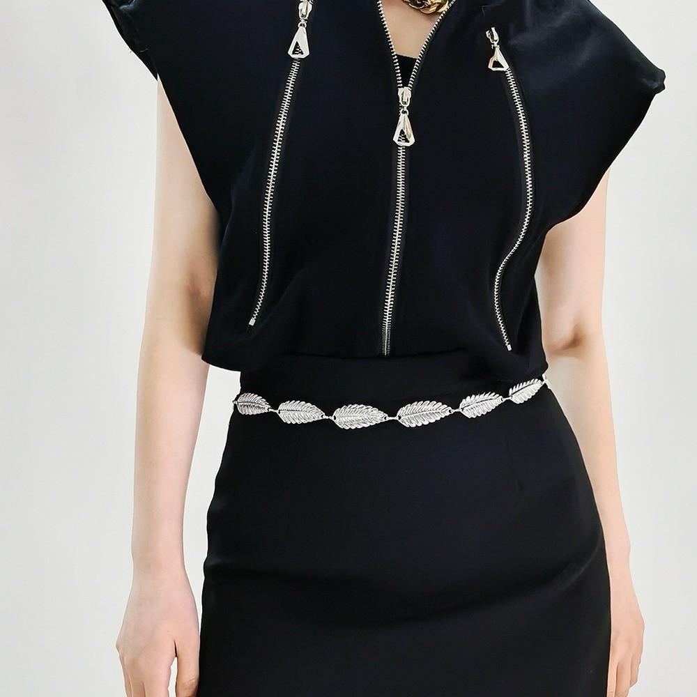 Boho Chic Dress Waist Chain Vintage Body Chain Versatile Metal Leaf Belt  Women's Fashion Accessory