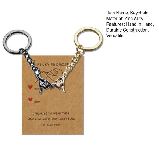 1 Pair Couple Keychain Hand In Hand Design Promise Matching Keychains Him Her Anniversary