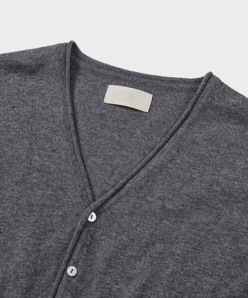 Kyuseu Extra Fine Wool V Cardigan (Melange Gray)