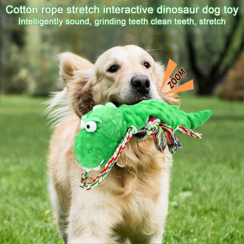 Hračka pro domácí mazlíčky ve tvaru dinosaura Psací hračka pro psa Interaktivní plyšová žvýkací hračka Měkká hračka pro domácí mazlíčky Potřeby pro domácí mazlíčky