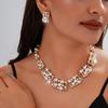 Women's Faux Pearl Alloy Jewelry Set: 3-Piece Necklace & Earrings for Weddings/Gifts