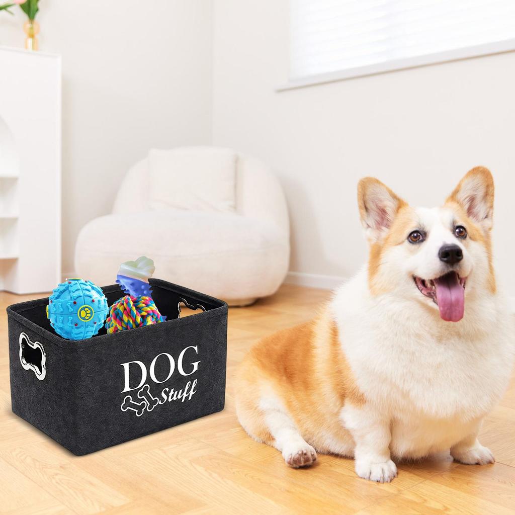 Pet Toy Storage Box With Handle Convenient Clothing Sundries Blanket Toy Storage Basket Organizer Pet Bin Accessories