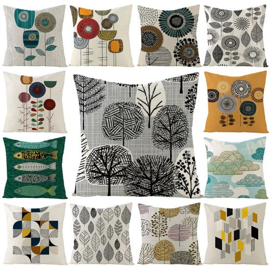 Line Flower Fish Geometric Pattern Cushion Cover Pillow Case Sofa Chair Decor
