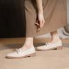 New Women Fashion Leather Casual Shoes Beautiful Pearl Chain High Heels Shoes Girl Slip-on Loafers