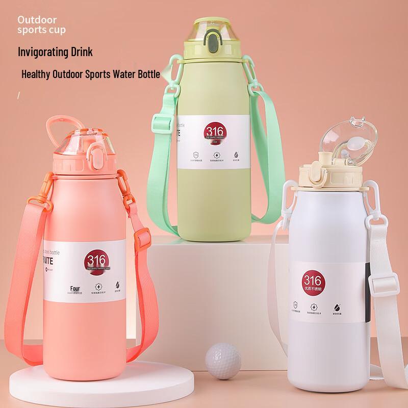 OLOEY 1000ml Insulated Stainless Steel Kids Water Bottle