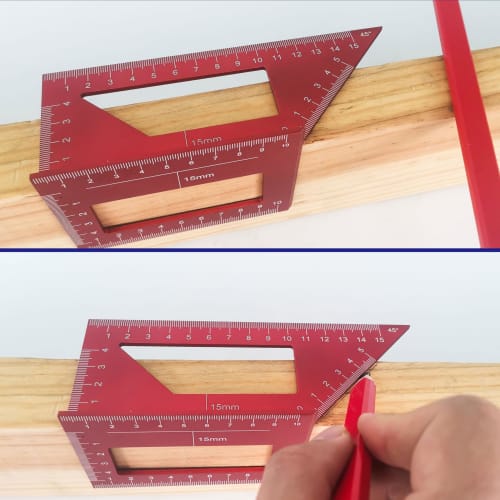 HFS (R) Marking Gauge, Marking Ruler, Vertical, Multi-Function Right Angle Ruler, 45 Degree, 90 Degree, Woodworking Measurement, Carpentry Marking