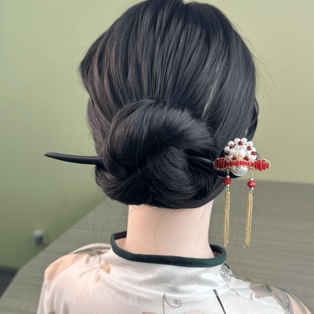 Tassel New Chinese Style Hair Clip Red Hanfu Hairpin Beijing Opera Hair Accessories  Bridal