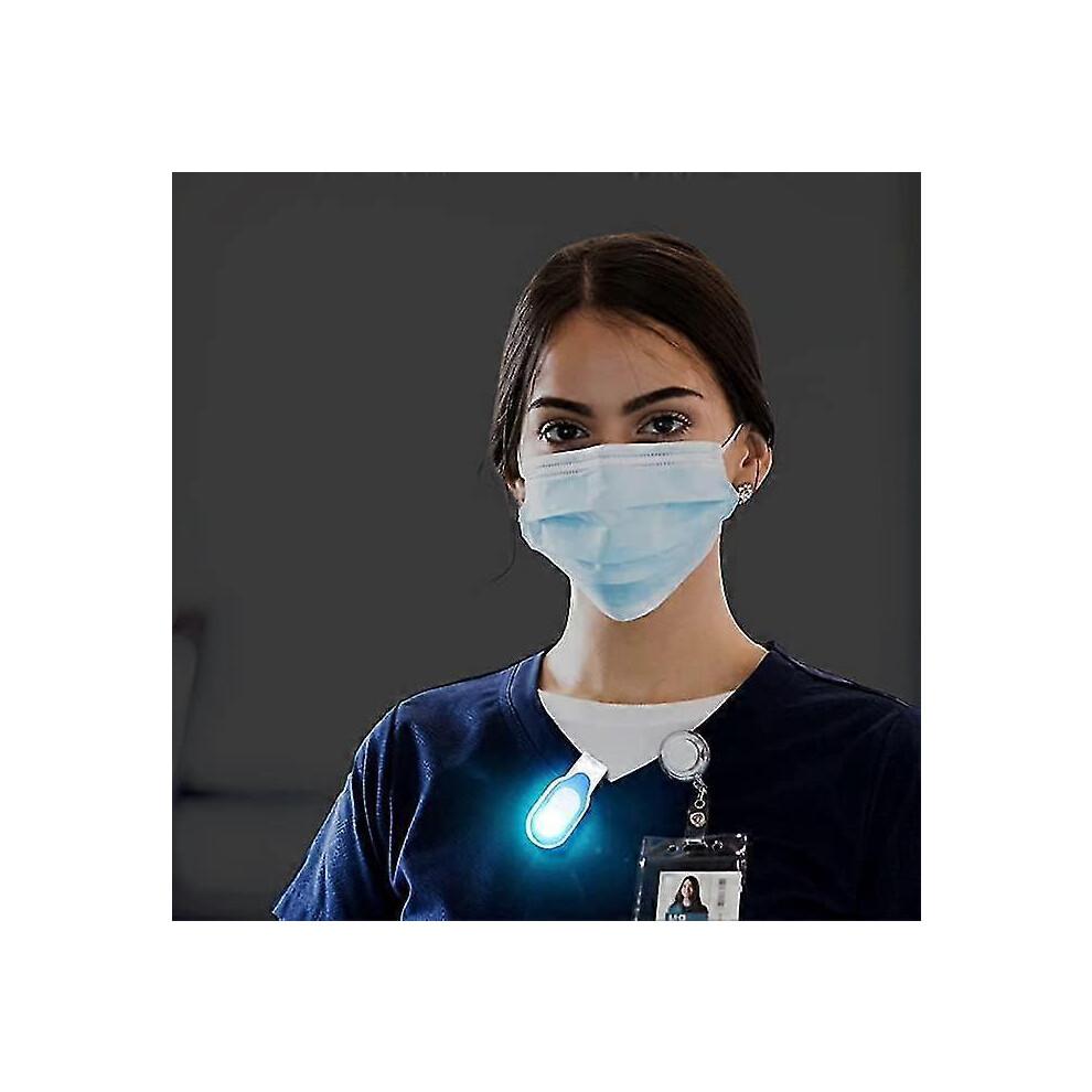 (Blue) Led Wearable Lights For Nurses With Hands-free Magnetic Clip, For Hiking Dog Walking Running Doctors