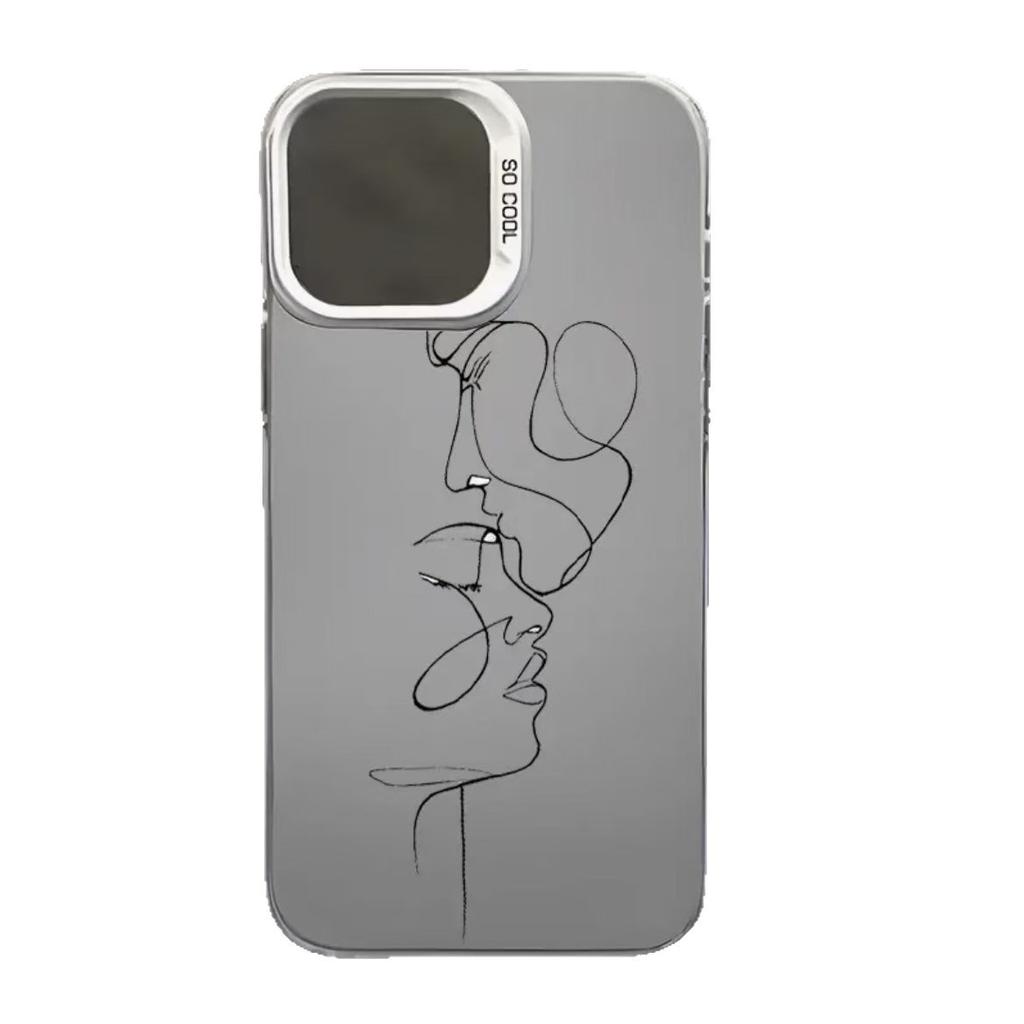 The New Art Line Is Suitable for Iphone17 Mobile Phone Case Apple 16promax/15 Couple 14pro13 Europe and America
