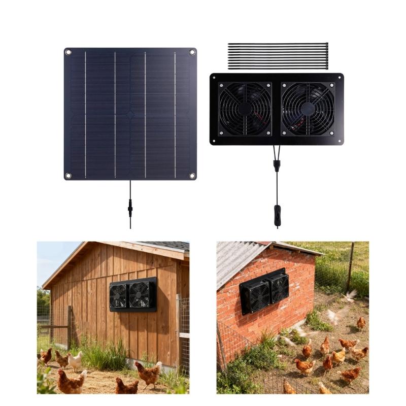 Professional Solar Powered Exhaust Fan 15W Household Ventilation Fan Solar plate Powered Fan Air Extractors Easy to Use