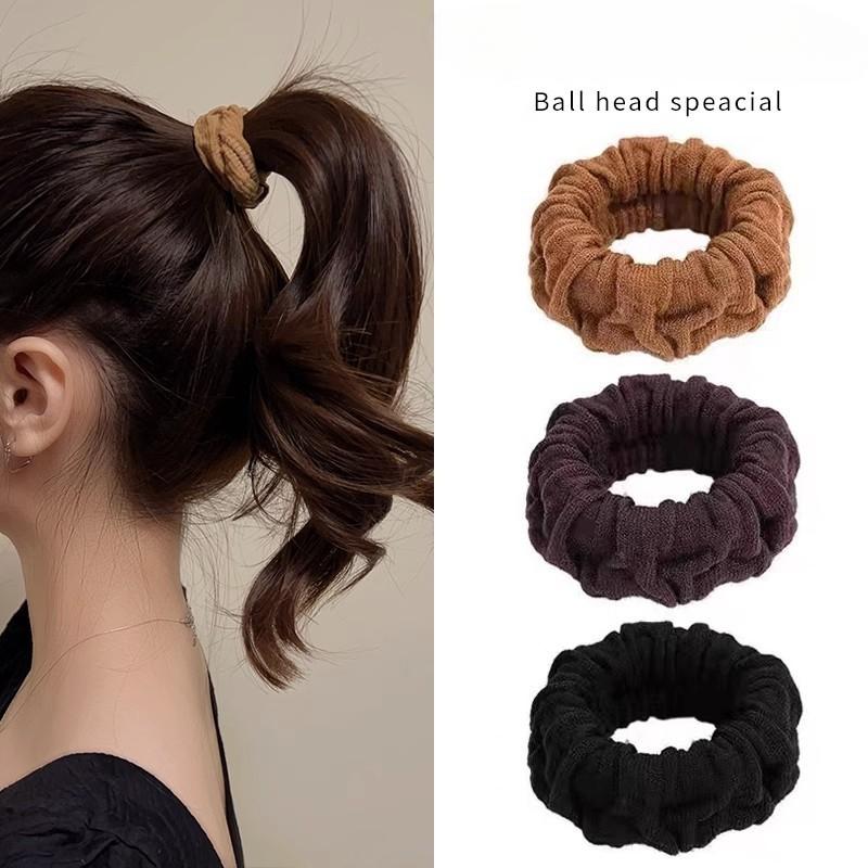 High Ponytail Ball Hair Ring Thick Headband Women's New Autumn and Winter High Elastic Durable Seamless Hair Rope Rubber Band