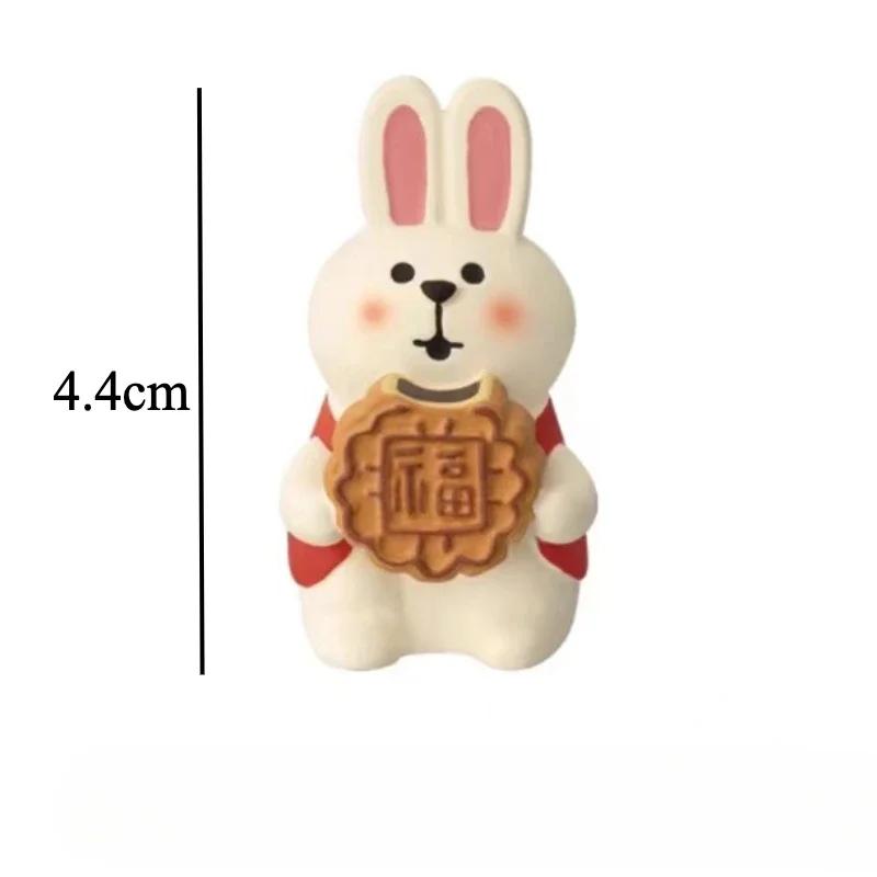 Mid-Autumn Festival Decoration Kawaii Mini Doll Ornaments Cute Mooncake Cat Desktop Decor DIY Scene Room Decoration Wholesales