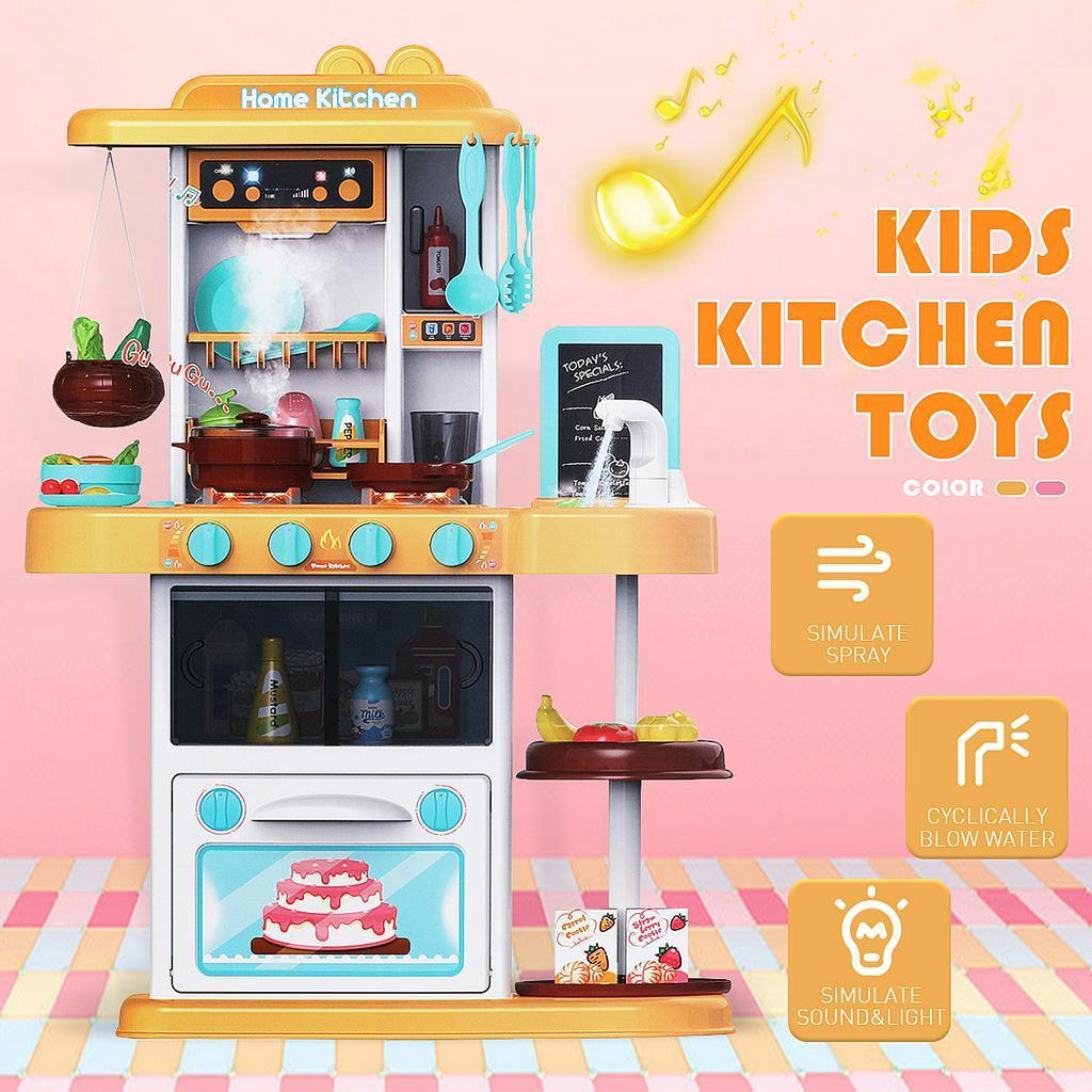 Gift ABS Plastic Simulation Kids Kitchen Toys Kitchen Educational Toy Spray Water Dinnerware Pretend Play Kitchen Cooking Table Set Playing New