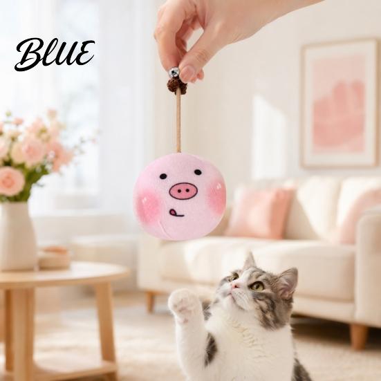 Stimulating Cat Toy Catnip Ball for Cats Cartoon Plush Kick with Bell
