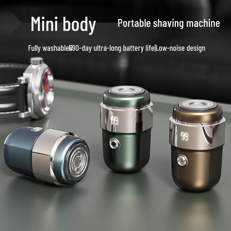 Mini Rechargeable Double-Head Waterproof Electric Shaver for Men - Portable Hair Remover for Travel