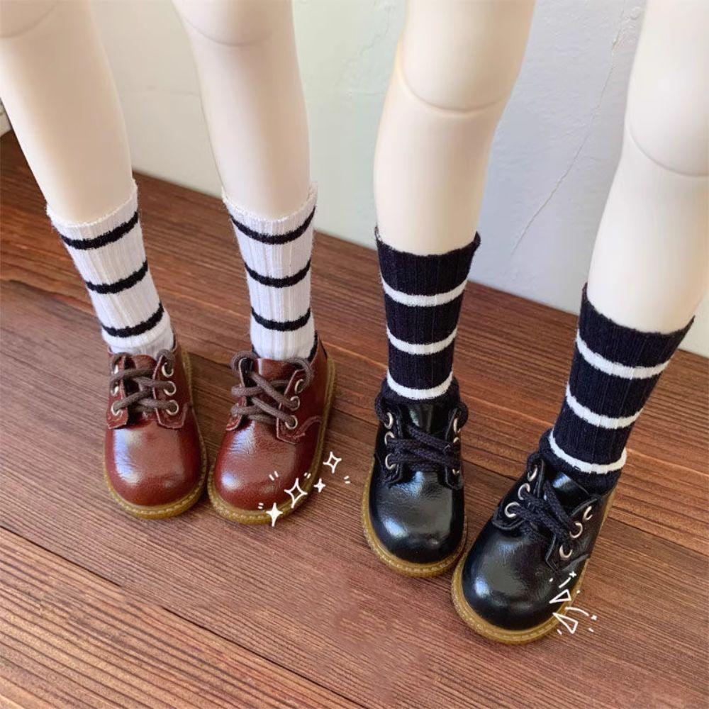 Black Brown Doll Leather Shoes Casual Wearing Doll Boots Fashion 1/4 BJD Shoes  DIY Toy