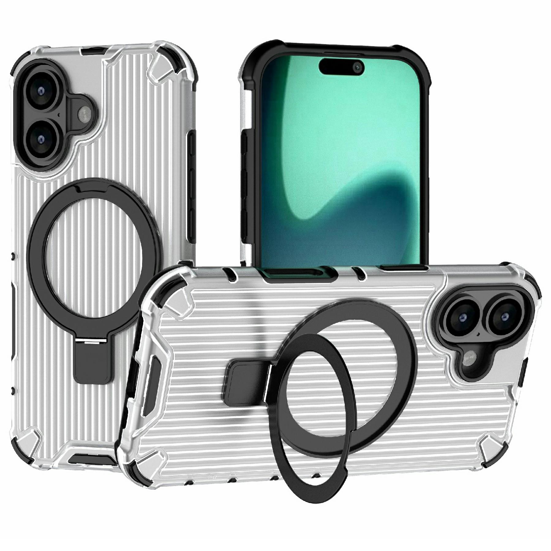 For iPhone 17 Magnetic Case with Kickstand PC + TPU Phone Cover Compatible with MagSafe