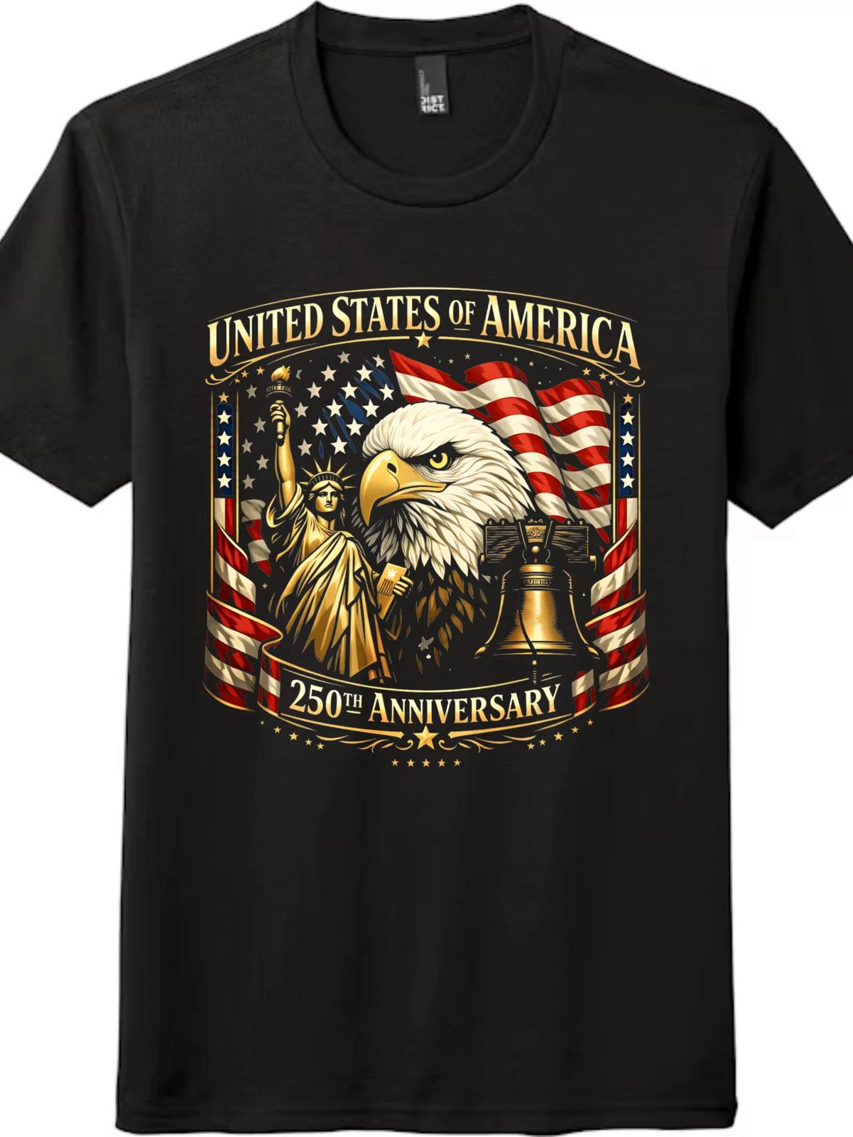 250th Anniversary American Tee | Statue of Liberty & Eagle Design 4XL
