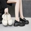 Platform Loafers Women's 2025 Spring New One-pedal Small Leather Shoes Muffin Fashionable Versatile Inner Height-increasing Women's Shoes