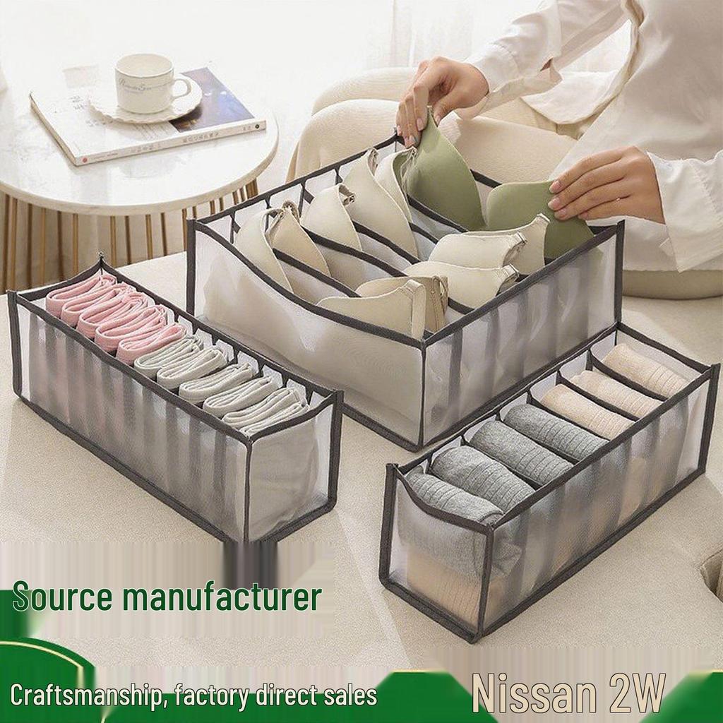 Multifunctional Fabric Drawer-Style Underwear Organizer: 3-in-1 Storage for Bras, Socks, and More