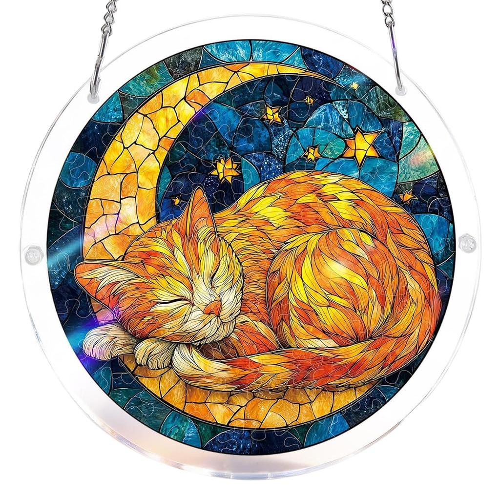Acrylic Puzzles Toy Double Sided Sun Catcher Acrylic Puzzles DIY Creative Jigsaw Puzzle Pendant for Women Men Mom Birthday Gift