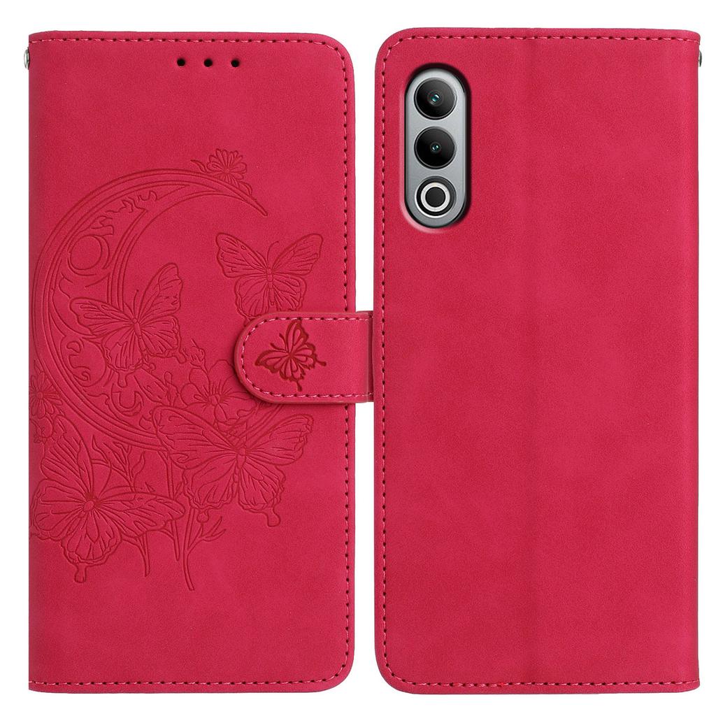 For OnePlus Nord CE4 5G Case Butterfly Flower Imprinted PU Leather Wallet Stand Phone Cover