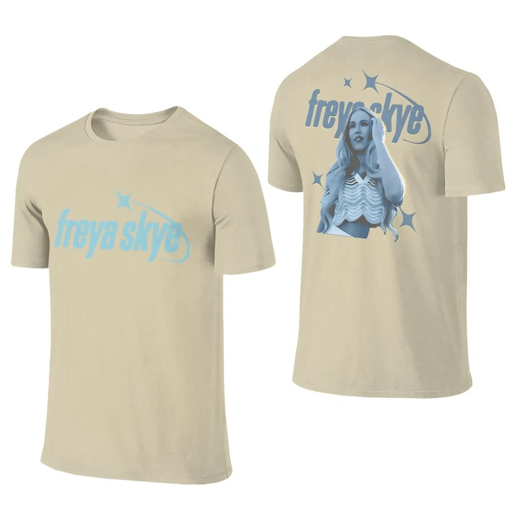 Freya Skye Men Women Graphic Print T Shirt Humorous Tee Shirt Short Sleeve Round Neck T-Shirts Cotton Oversized Clothes