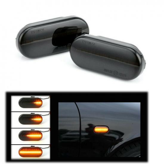 2X Sequential LED Side Marker Bumper Turn Signal Lights for VW MK4 Golf Jetta