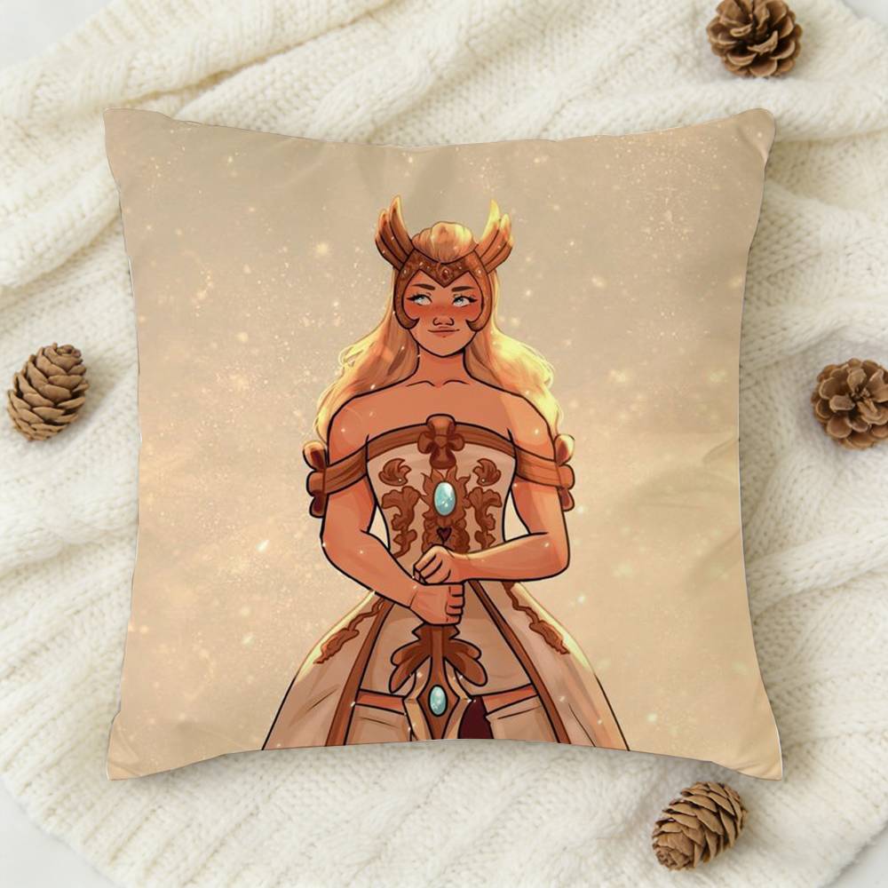 CCatradora Shera Vintage Anime Doublesided Printed Square Decorative Cushion Cover for Sofa Living Room Home Decor